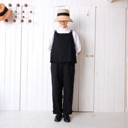 two tone rough linen pants  *black* 第1張的照片