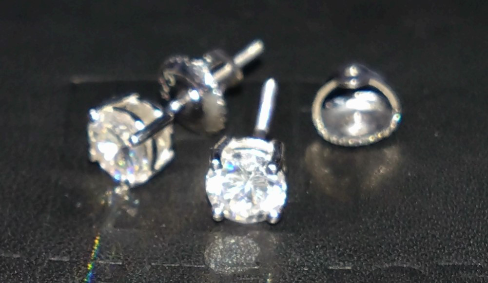 『Solitaire』シルバー925  ソリティアピアス　大粒5.0㎜　CZ使用 ロジウムメッキ