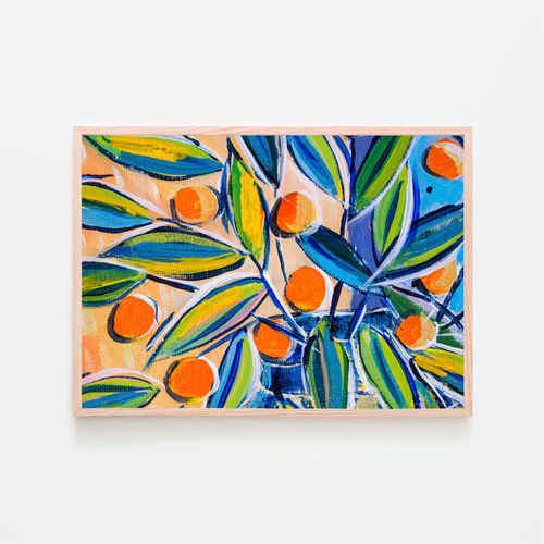 オレンジ / アートポスター 絵画 横長 オレンジ 果物 フルーツ