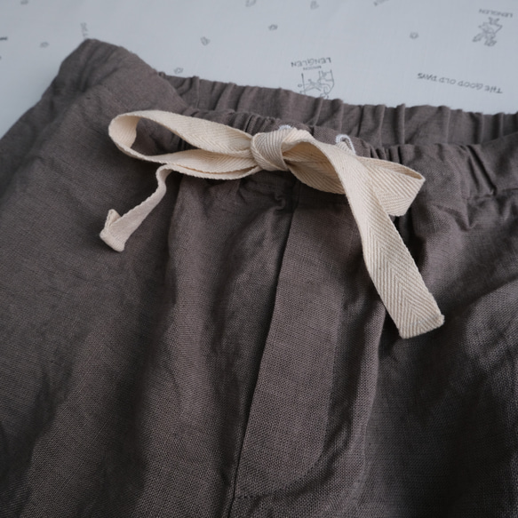 two tone rough linen pants   *gray* 第7張的照片