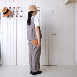 two tone rough linen pants   *gray* 第2張的照片