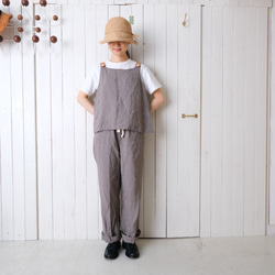 two tone rough linen pants   *gray* 第1張的照片