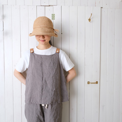 two tone rough linen tops   *gray* 第1張的照片