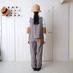 two tone rough linen tops   *gray* 第4張的照片