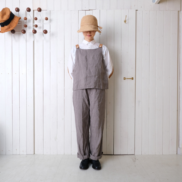 two tone rough linen tops   *gray* 第3張的照片