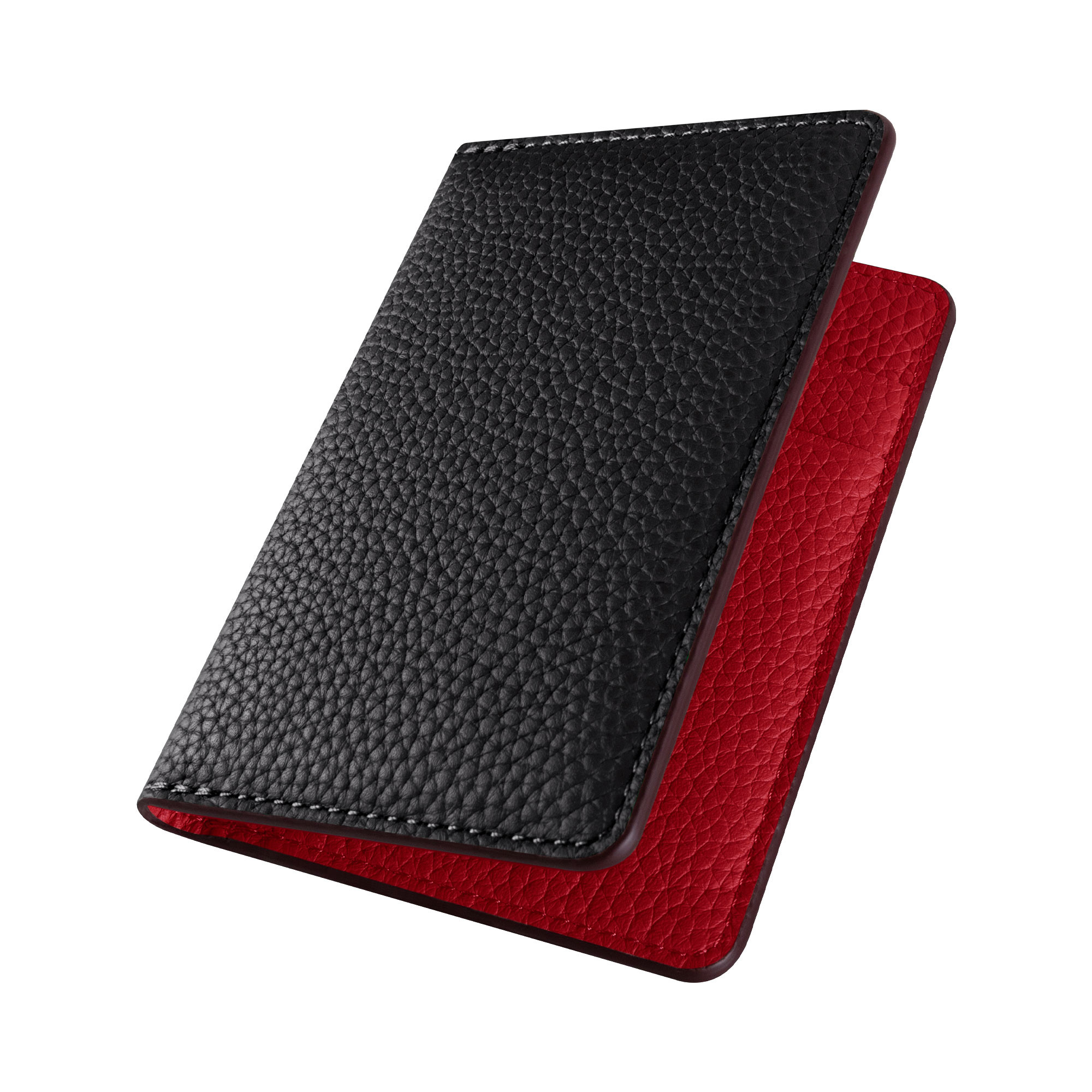 薄型 カードケース 名刺入れ ブラック+レッド＜COPCC26A-BlackRD＞