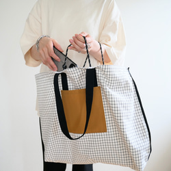 check 2way tote bag 『L』 1枚目の画像