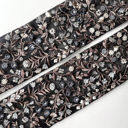 【50cm】インド刺繍リボン　ブラック　チュール　SN783 5枚目の画像