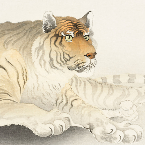 NO.374】虎の日本画アートポスター☆動物絵画スタイリッシュクール