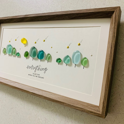 シーグラスアート インテリア雑貨 北欧ガラス細工 海の宝石 観葉植物 癒しの森 大きいサイズ 飾り 贈り物 プレゼント 2枚目の画像
