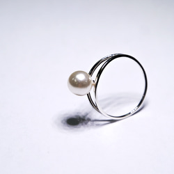 ◆パールリング◆シルバー 10Kリング 18Kリング プラチナリング パール 指輪 真珠 リング シンプルリング 上品 2枚目の画像