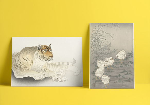 【NO.376】ひよこの日本画アートポスター☆鶏アニマル動物可愛い癒し浮世絵和室インテリア☆A3A2A1B5B4B3B2 6枚目の画像