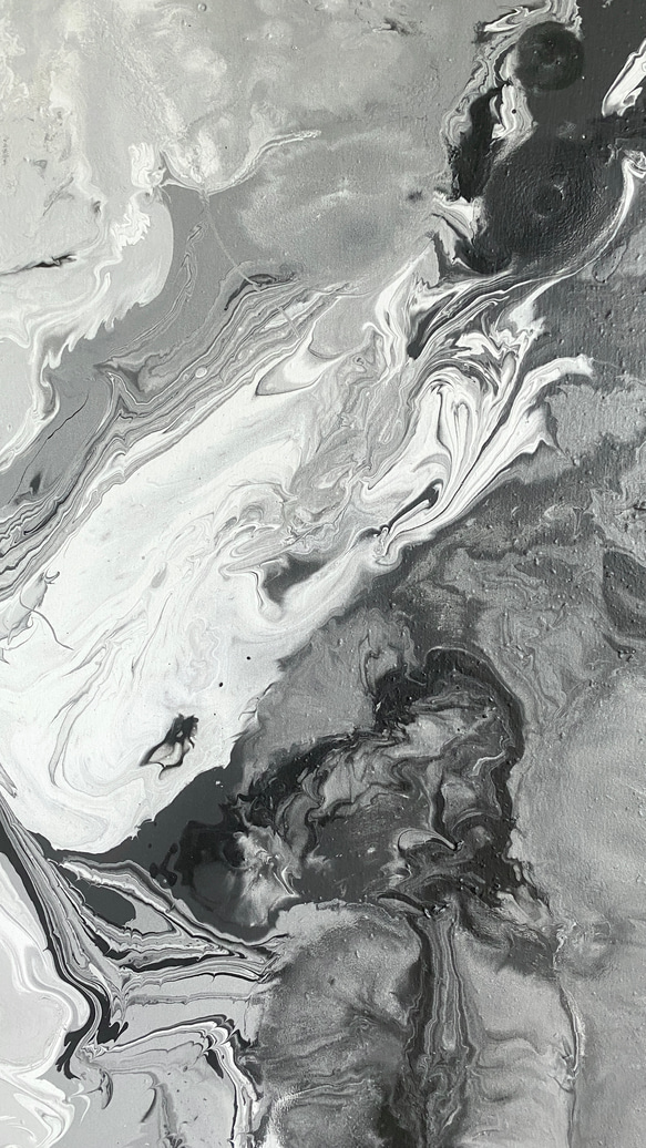 【フロイドアート ポーリングアート 絵】パネル画 インテリア 美術 アクリル グレー 白黒 9枚目の画像