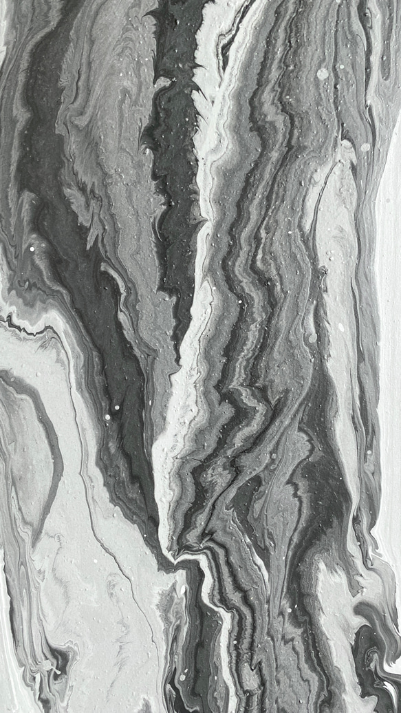 【フロイドアート ポーリングアート 絵】パネル画 インテリア 美術 アクリル グレー 白黒 11枚目の画像