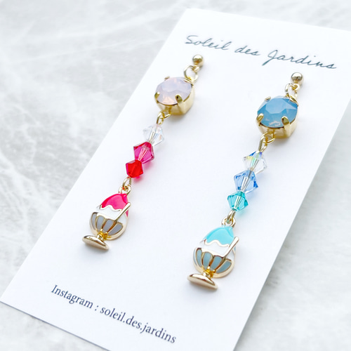 いちご ブルーハワイ かき氷 ピアス イヤリング ピアス（その他