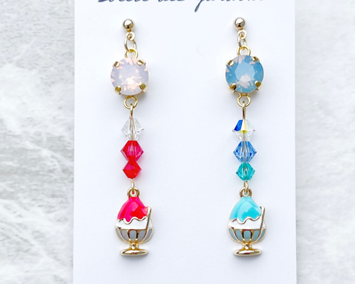 ブルー シーグラス ハート ピアス ハワイ BellaAnela #554 シーグラス ハート ピアス ハワイ BellaAnela (ピアス) 62916452