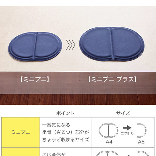 クッション ミニプニプラス 持ち運び 携帯座布団 日本製 ジェル