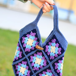 五角造型織片袋 - 紫藍主調 CB006-029 第4張的照片