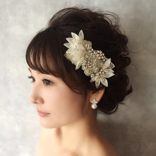 Ange ヘッドアクセサリー 刺繍ヘッドドレス オーガンジーヘッド