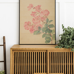 【NO.394】紫陽花の絵画アートポスター☆ピンク色梅雨和室インテリアボタニカル植物A5A4A3A2A1B5B4B3B2 7枚目の画像