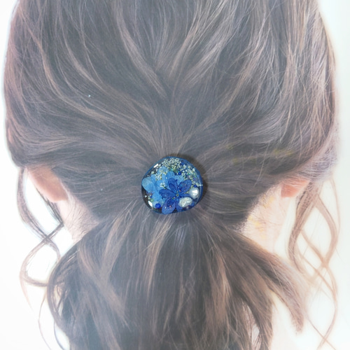 受注再販いたします！ 水面の花……✾ 紫陽花てまりてまり 青いお花の  