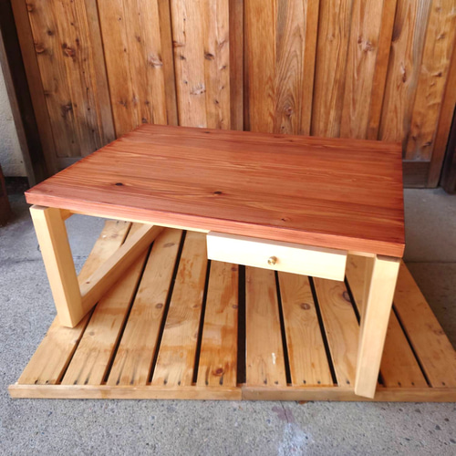 スギとパインの文机 スギとパインの文机 机・デスク michi_tail woodwork 通販