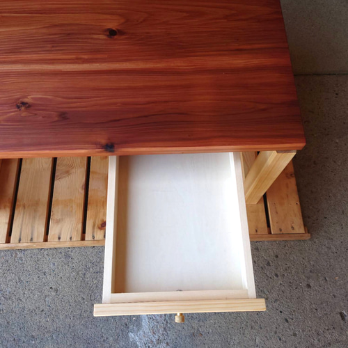 スギとパインの文机 机・デスク michi_tail woodwork 通販 16116300