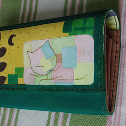 長財布「猫クッキー缶　グリーン」 6枚目の画像