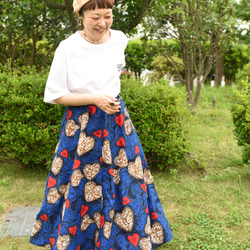 人気No,1〜アフリカ〜Aラインフレアスカート01 ロングスカート アフリカンプリント　アフリカ布 5枚目の画像