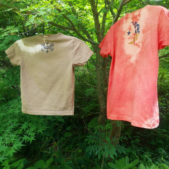 〘20％off sale〙草木染めainu kid's T-shirt*アイヌキッズTシャツ／ 蓬染め半袖120size 7枚目の画像