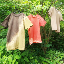 〘20％off sale〙草木染めainu kid's T-shirt*アイヌキッズTシャツ／ 蓬染め半袖120size 4枚目の画像