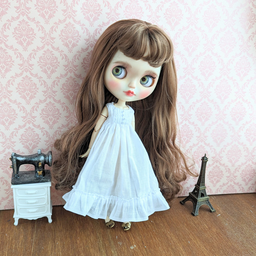 完璧 903※ブライスアウトフィット※ガーゼのノースリーブピンタック 着せ替え服・アウトフィット