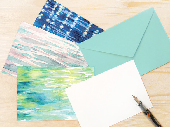 B7 紙箋セットC(水面) 封筒・便せん Turr - KAORI TSUGE 通販 16116901｜Creema(クリーマ)
