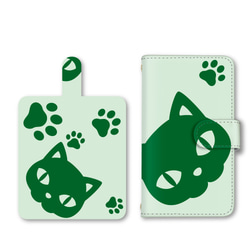 pixelケース ネコ ねこ 猫 足跡 スマホケース 携帯ケース 手帳ケース 手帳型ケース 2枚目の画像