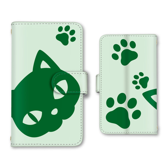 pixelケース ネコ ねこ 猫 足跡 スマホケース 携帯ケース 手帳ケース 手帳型ケース 1枚目の画像