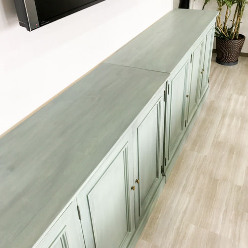 フランスアンティーク家具 ネイルサロン シャビーグレーキャビネット