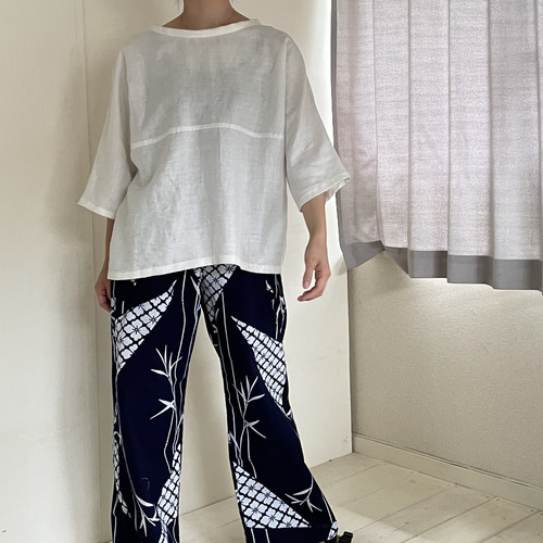 浴衣リメイクのワイドパンツ キュロット・ワイドパンツ 自然堂