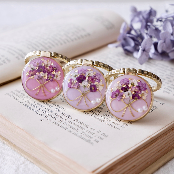 ドライフラワー　スマホリング.アリッサムリース ドライフラワー スマホリング.アリッサムリース ドライフラワー