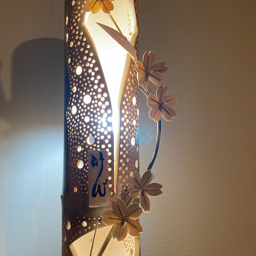 竹灯篭二段 手作り 和風 竹 間接照明 竹細工 スタンドライト・テーブル