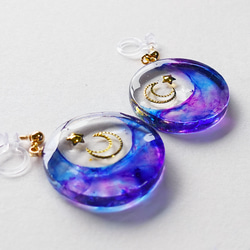 特選品‼️限定❣️希少品、高氷種儚い妖紫色18k中国結ピアス　鑑定書付き 美しき宇宙｣ (大サイズ) 17【イヤリング・ピアス交換可】 透明感