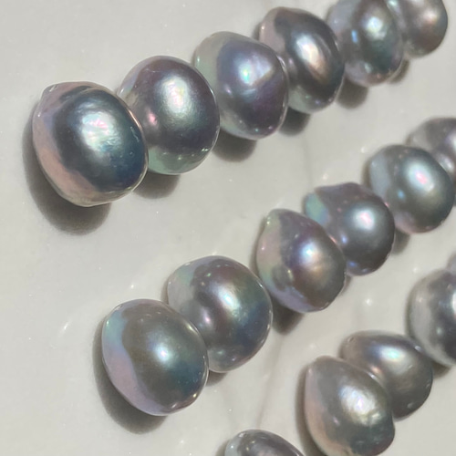 両耳用 大粒グレーバロックパール✨約14mm 一粒バロックシンプル