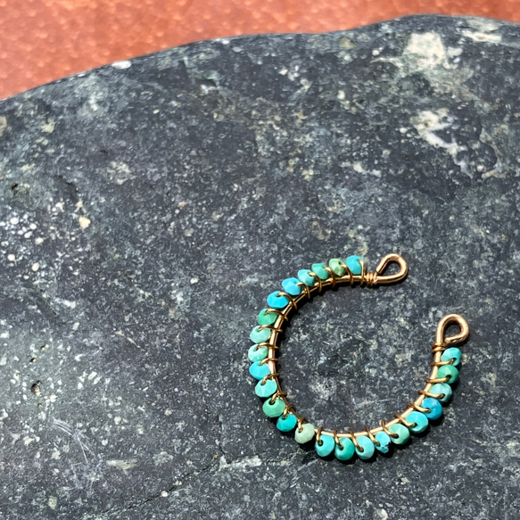 14KGF Turquoise Ear Cuff – ターコイズイヤーカフ 6枚目の画像