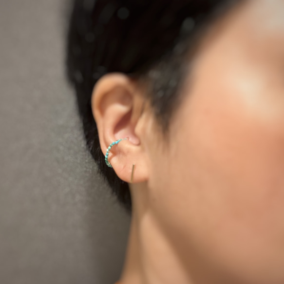 14KGF Turquoise Ear Cuff – ターコイズイヤーカフ 8枚目の画像