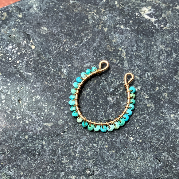 14KGF Turquoise Ear Cuff – ターコイズイヤーカフ 9枚目の画像