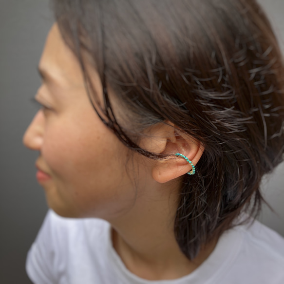 14KGF Turquoise Ear Cuff – ターコイズイヤーカフ 10枚目の画像