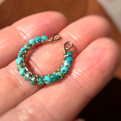 14KGF Turquoise Ear Cuff – ターコイズイヤーカフ 4枚目の画像