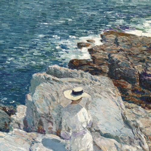 NO.458】海と女性の絵画アートポスター☆海マリン風景画さわやか癒し