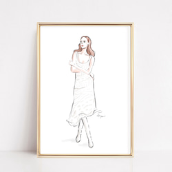 White summer dress  /イラスト/デジタルアート/おしゃれイラスト 1枚目の画像