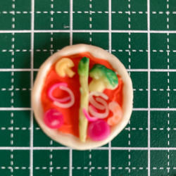 ピザ　具材　マッシュルーム　アスパラガス　粘土　型　シリコンモールド　ミニチュアフード　野菜　ベーコン 2枚目の画像