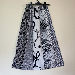 浴衣リメイク Ｅ パッチワーク ギャザースカート  コットン  浴衣スカート 着物リメイク  着物スカート 3枚目の画像